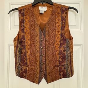 Talbots Petite 12 rich woven vest